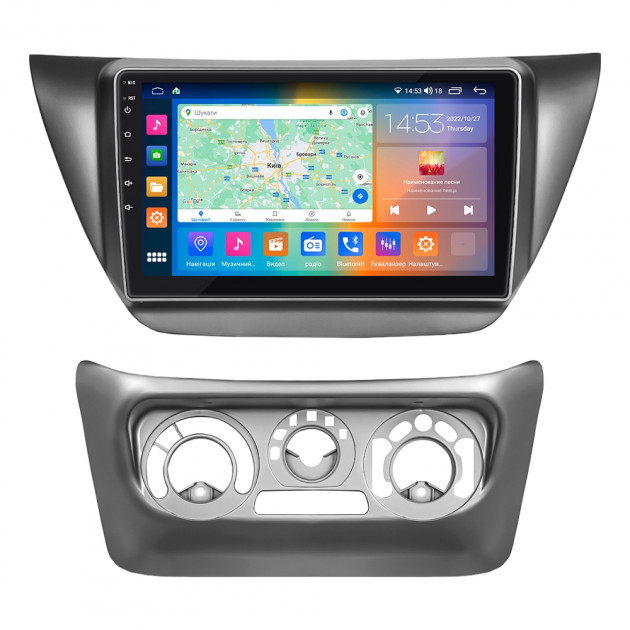 Штатная магнитола Lesko для Mitsubishi Lancer Evolution IX 2005-2007 экран 9" 2/32Gb CarPlay 4G Wi-Fi GPS Prime