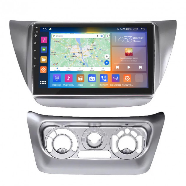 Штатная магнитола Lesko для Mitsubishi Lancer IX Рестайлинг 2005-2010 экран 9" 2/32Gb CarPlay 4G Wi-Fi GPS Prime