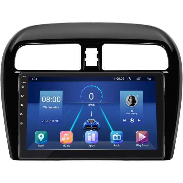 Штатная магнитола Lesko для Mitsubishi Mirage VI Рестайлинг 2015-2019 экран 9" 4/64Gb 4G Wi-Fi GPS Top