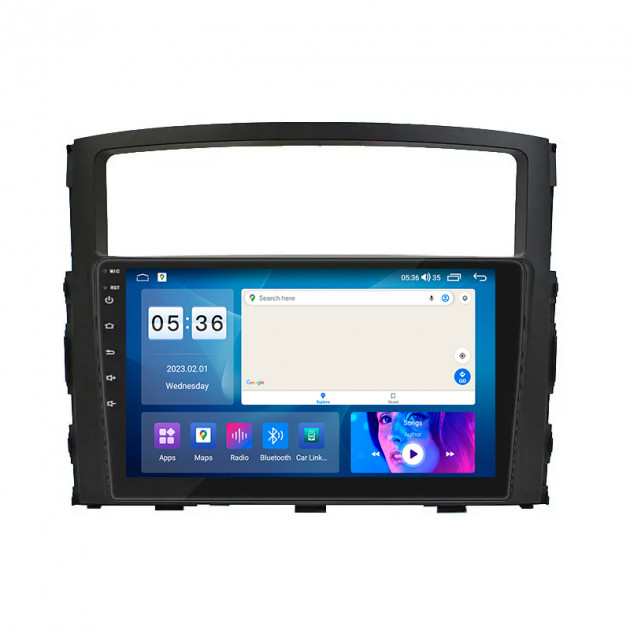 Штатная магнитола Lesko для Mitsubishi Montero IV 2006-н.в. экран 9" 2/32Gb CarPlay 4G Wi-Fi GPS Prime