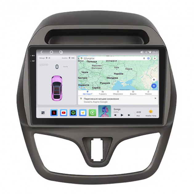 Штатная магнитола Lesko для Chevrolet Spark IV 2015-2018 экран 9" 4/64 QLED CarPlay 4G Wi-Fi GPS 360 Prime