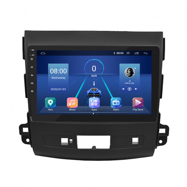 Штатная магнитола Lesko для Mitsubishi Outlander II Рестайлинг 2009-2013 экран 9" 6/128Gb 4G Wi-Fi GPS Top