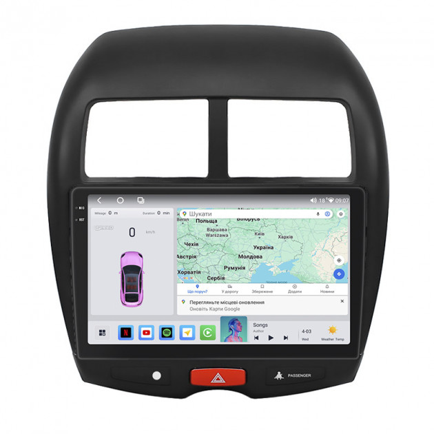 Штатная магнитола Lesko для Mitsubishi RVR III Рестайлинг 2012-2017 экран 10" 4/64 QLED CarPlay 4G Wi-Fi GPS 360 Prime