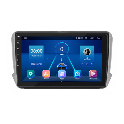 Штатная магнитола Lesko для Peugeot 2008 I 2013-2016 экран 10" 2/32Gb 4G Wi-Fi GPS Top