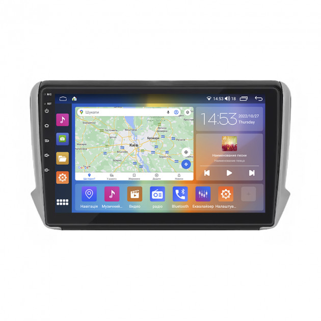 Штатная магнитола Lesko для Peugeot 2008 I Рестайлинг 2016-2019 экран 10" 2/32Gb CarPlay 4G Wi-Fi GPS Prime