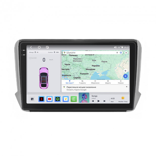 Штатная магнитола Lesko для Peugeot 2008 I Рестайлинг 2016-2019 экран 10" 4/64 QLED CarPlay 4G Wi-Fi GPS 360 Prime