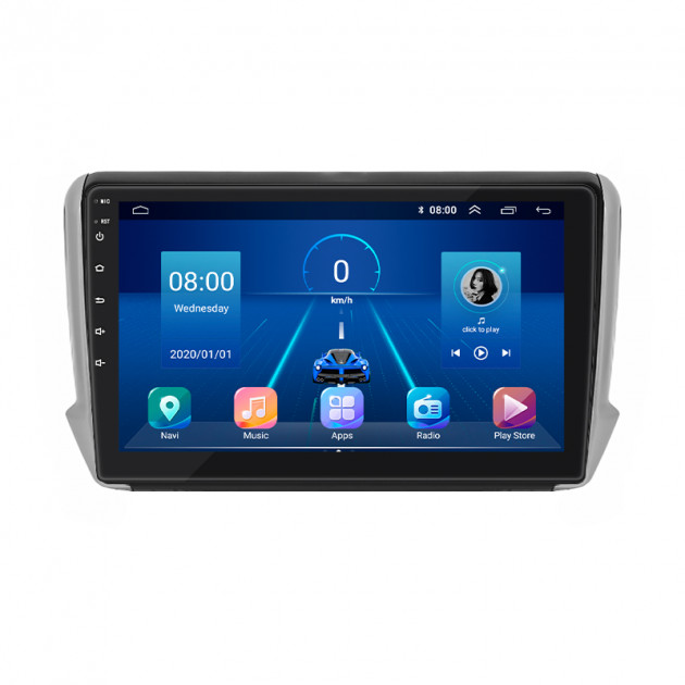 Штатная магнитола Lesko для Peugeot 2008 I Рестайлинг 2016-2019 экран 10" 2/32Gb 4G Wi-Fi GPS Top