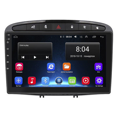 Штатная магнитола Lesko для Peugeot 308 I 2007-2011 экран 9" 2/32Gb Wi-Fi GPS Base