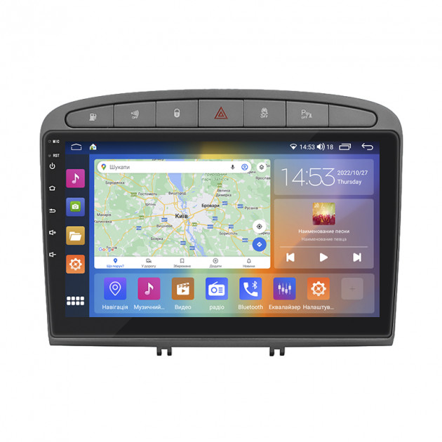 Штатная магнитола Lesko для Peugeot 308 I Рестайлинг 2011-2015 экран 9" 4/64Gb CarPlay 4G Wi-Fi GPS Prime