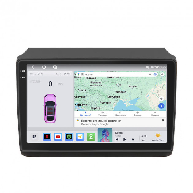 Штатная магнитола Lesko для Peugeot Boxer II Рестайлинг 2011-н.в. экран 9" 4/64 QLED CarPlay 4G Wi-Fi GPS 360 Prime