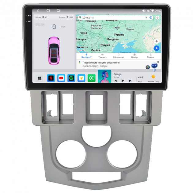 Штатная магнитола Lesko для Renault Logan I 2004-2009 экран 9" 4/64 QLED CarPlay 4G Wi-Fi GPS 360 Prime