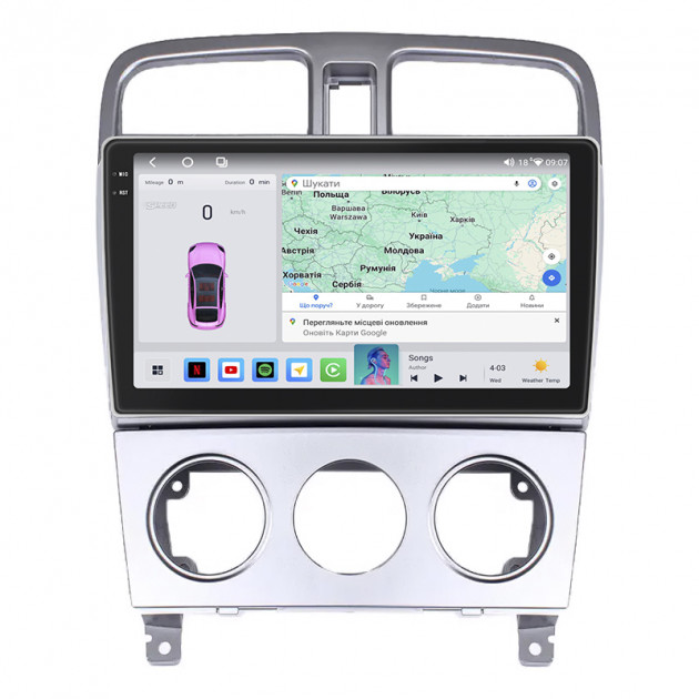 Штатная магнитола Lesko для Subaru Forester II Рестайлинг 2005-2008 экран 9" 4/64 QLED CarPlay 4G Wi-Fi GPS 360 Prime