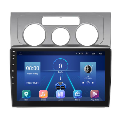 Штатная магнитола Lesko для Volkswagen Touran I Рестайлинг 2006-2010 экран 10" 2/32Gb 4G Wi-Fi GPS Top