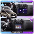 Штатная магнитола Lesko для Dacia Sandero II Рестайлинг ver 2 2016-2020 экран 9" 2/32Gb 4G Wi-Fi GPS Top