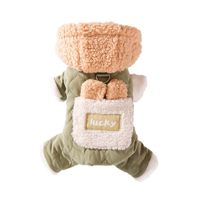 Комбинезон с капюшоном для собак Lucky 2410SXMJ0173 тедди с петлей для поводка Green M