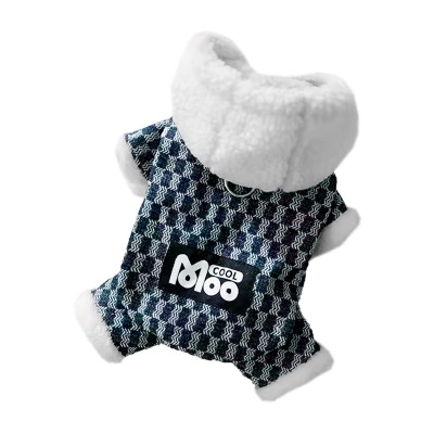 Комбинезон с капюшоном для собак Moo 2410SXMJ0172 тедди с петлей для поводка Dark Blue XS