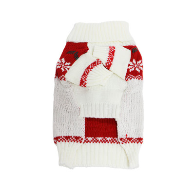 Рождественский свитер для собак и кошек 2111CGLK9070 вязаный теплый  White S