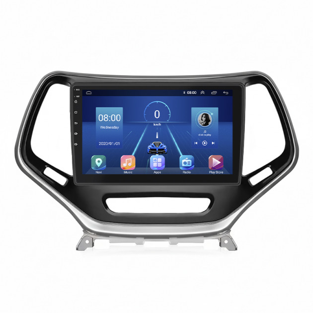 Штатная магнитола Lesko для Jeep Cherokee V (KL) Рестайлинг 2018-н.в экран 10" 2/32Gb 4G Wi-Fi GPS Top