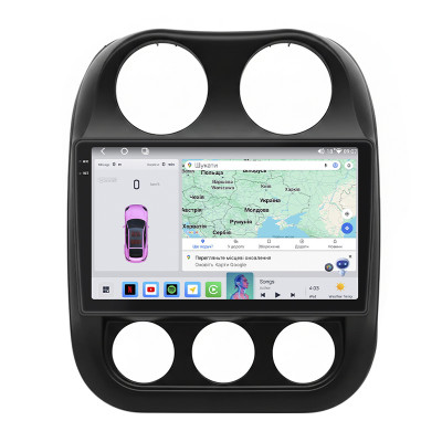 Штатная магнитола Lesko для Jeep Patriot  2007-2016 экран 10" 4/64 QLED CarPlay 4G Wi-Fi GPS 360 Prime