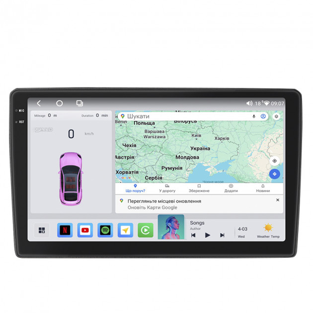 Штатная магнитола Lesko для Nissan Navara (Frontier) III (D40) ver 2 2005-2010 экран 9" 4/64 QLED CarPlay 4G Wi-Fi GPS 360 Prime