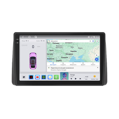Штатная магнитола Lesko для Chrysler Voyager V Рестайлинг 2011-2016 экран 9" 4/64 QLED CarPlay 4G Wi-Fi GPS 360 Prime