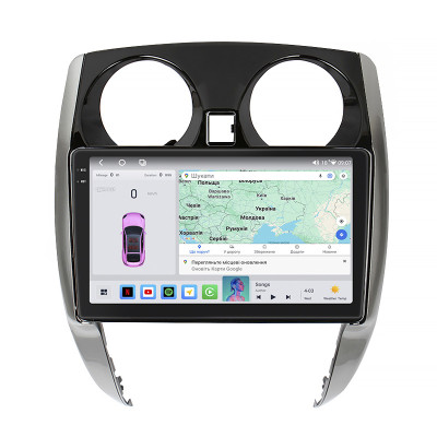 Штатная магнитола Lesko для Nissan Note II Рестайлинг 2016-2020 экран 10" 4/64 QLED CarPlay 4G Wi-Fi GPS 360 Prime