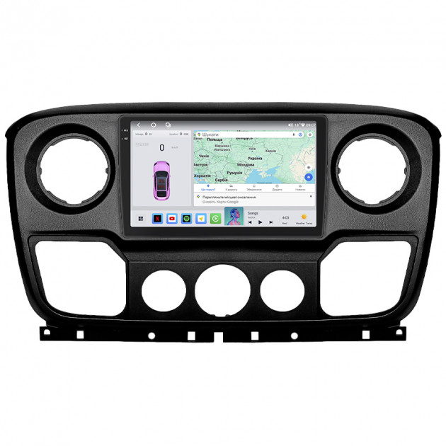 Штатная магнитола Lesko для Nissan NV400 I 2010-н.в. экран 10" 4/64 QLED CarPlay 4G Wi-Fi GPS 360 Prime