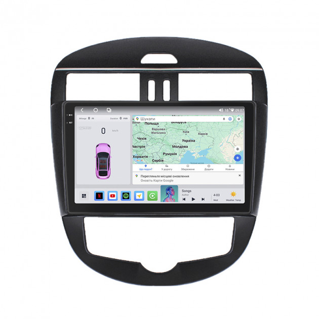 Штатная магнитола Lesko для Nissan Pulsar VI (C13) 2014-2018 экран 10" 4/64 QLED CarPlay 4G Wi-Fi GPS 360 Prime