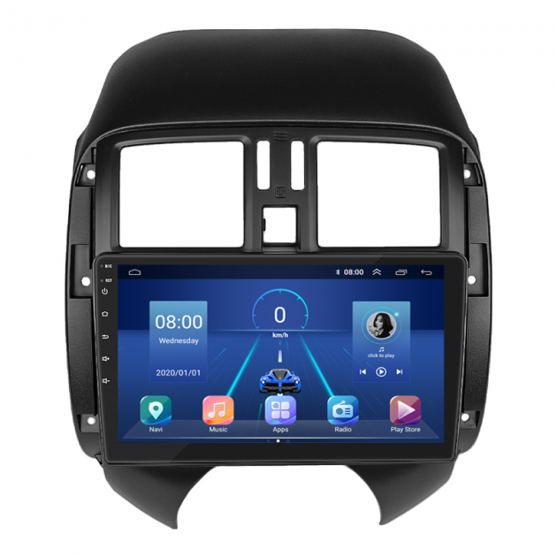 Штатная магнитола Lesko для Nissan Versa II 2012-2014 экран 9" 6/128Gb 4G Wi-Fi GPS Top