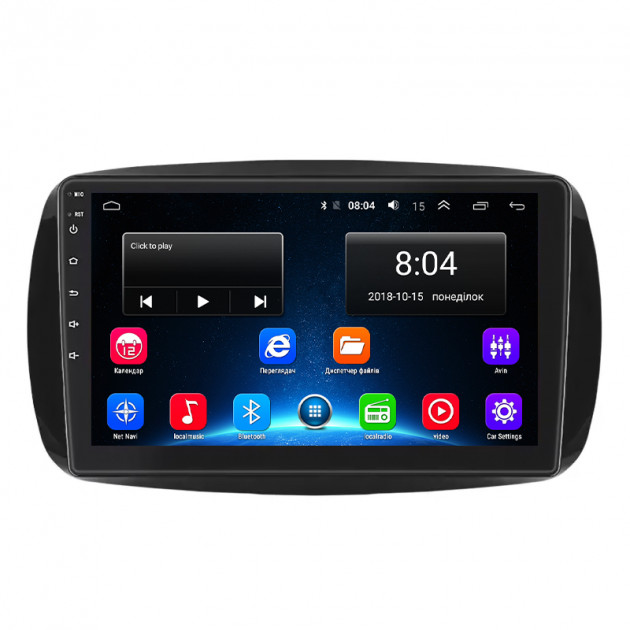 Штатная магнитола Lesko для Smart Fortwo III 2014-н.в. экран 9" 2/32Gb Wi-Fi GPS Base