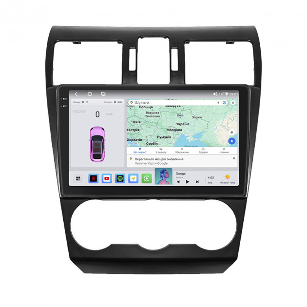 Штатная магнитола Lesko для Subaru Impreza IV Рестайлинг 2014-2016 экран 9" 4/64 QLED CarPlay 4G Wi-Fi GPS 360 Prime
