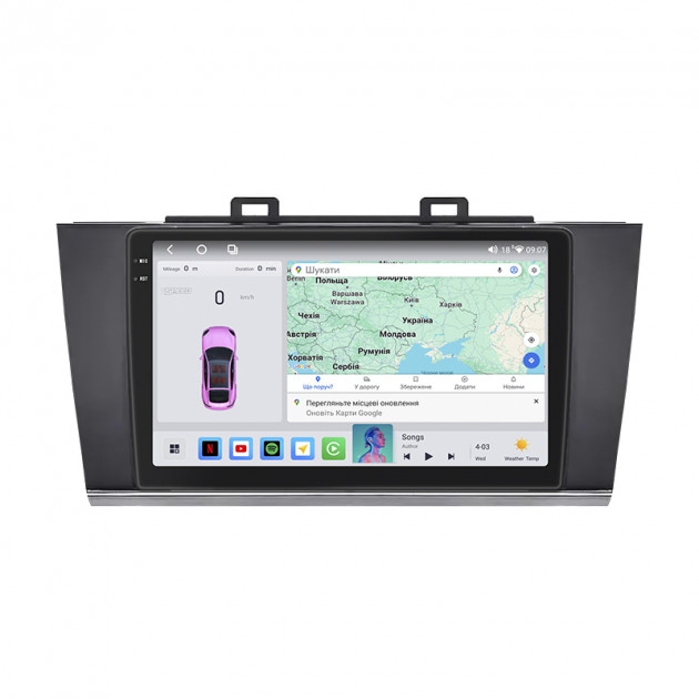 Штатная магнитола Lesko для Subaru Legacy VI 2014-2017 экран 9" 4/64 QLED CarPlay 4G Wi-Fi GPS 360 Prime
