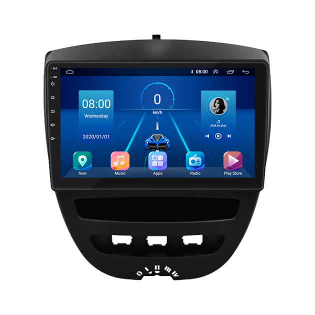 Штатная магнитола Lesko для Toyota Aygo I Рестайлинг 2 2012-2014 экран 10" 4/64Gb 4G Wi-Fi GPS Top