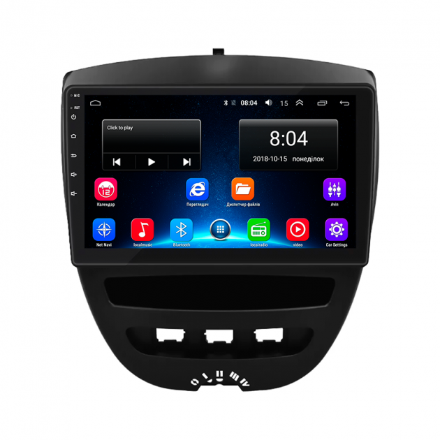 Штатная магнитола Lesko для Toyota Aygo I Рестайлинг 2009-2012 экран 10" 2/32Gb Wi-Fi GPS Base