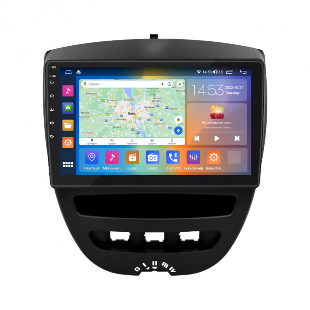 Штатная магнитола Lesko для Citroen C1 I Рестайлинг 2 2012-2014 экран 10" 4/64Gb CarPlay 4G Wi-Fi GPS Prime