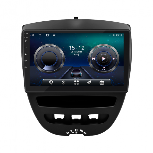 Штатная магнитола Lesko для Citroen C1 I Рестайлинг 2 2012-2014 экран 10" 4/32Gb 4G Wi-Fi GPS Top