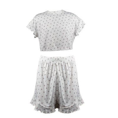 Женский комплект для дома и сна SM240426DHX6 футболка и шорты женская пижама белая с сердечками M