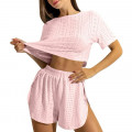 Женский комплект для дома и сна SM24107A футболка и шорты женская пижама Pink S