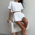 Женский комплект для дома и сна SM24107A футболка и шорты женская пижама White XL