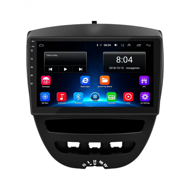 Штатная магнитола Lesko для Citroen C1 I Рестайлинг 2008-2012 экран 10" 2/32Gb Wi-Fi GPS Base