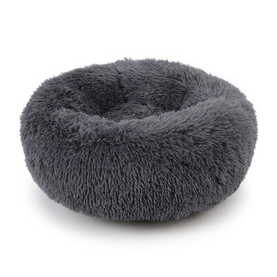 Лежак пуфик для котов собак круглый 552201 L Dark Grey