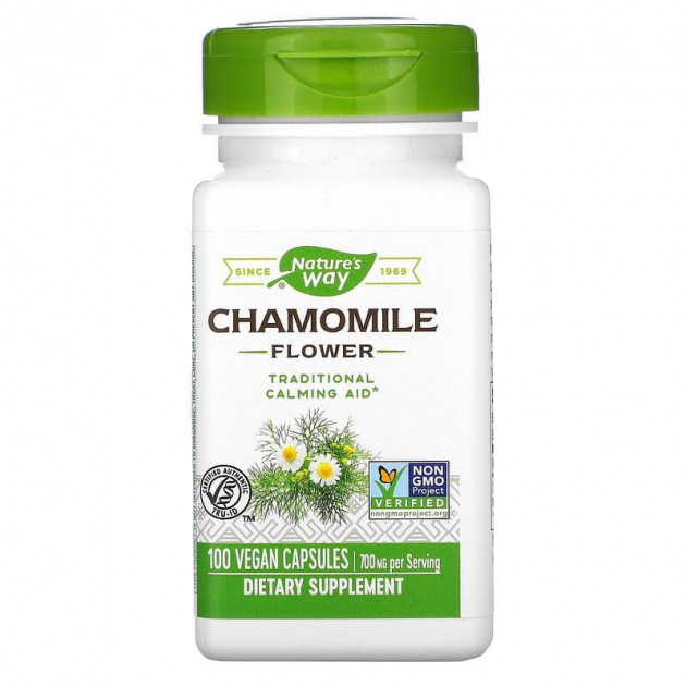 Ромашка (квіти), Chamomile Flower, Nature's Way, 700 мг, 100 веганських капсул (350 мг у капсулі)