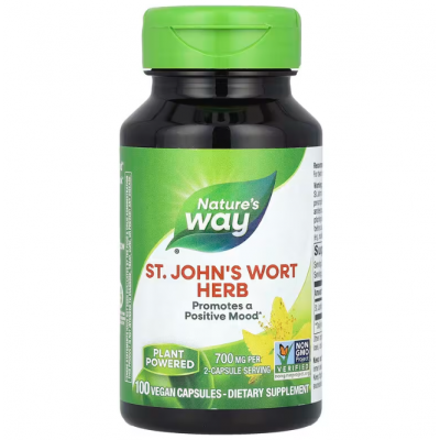 Звіробій, St. John's Wort, Nature's Way, трава, 700 мг, 100 вегетаріанських капсул (350 мг у капсулі)