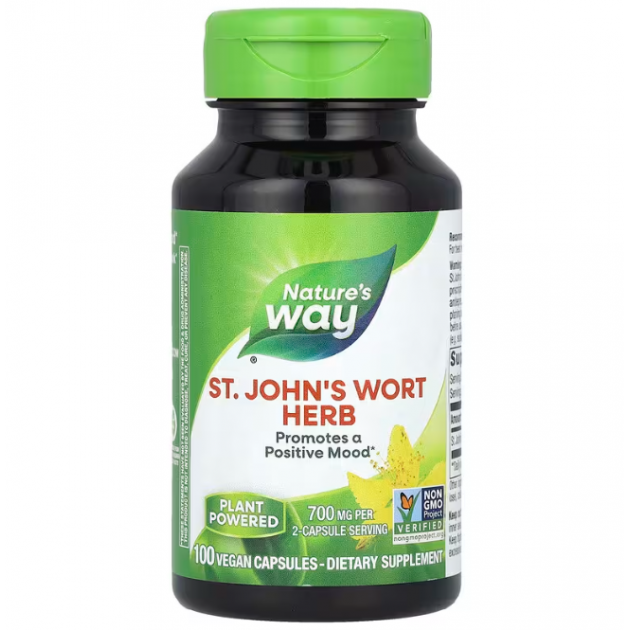Звіробій, St. John's Wort, Nature's Way, трава, 700 мг, 100 вегетаріанських капсул (350 мг у капсулі)