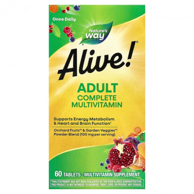 Мультивітаміни Alive!, Daily Energy, Nature's Way, 60 таблеток