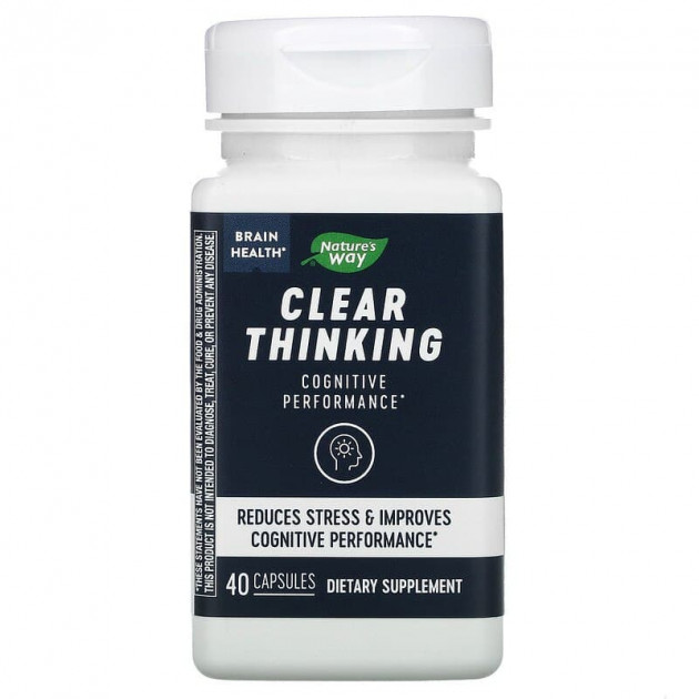 Здоров'я мозку, Clear Thinking, Nature's Way, ясність мислення, 40 капсул