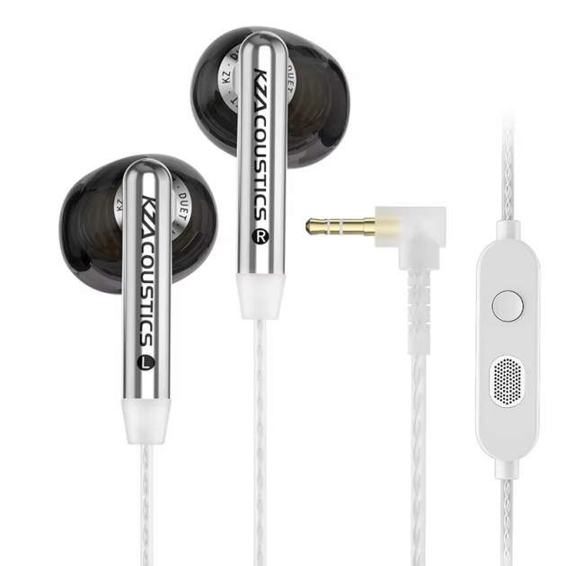 Навушники KZ Duet з мікрофоном 3.5mm black