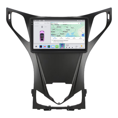 Штатная магнитола Lesko для Hyundai Azera II 2011-2014 экран 9" 4/64 QLED CarPlay 4G Wi-Fi GPS 360 Prime