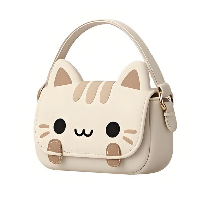 Детская сумка через плечо CY20017 сумочка с котом Beige