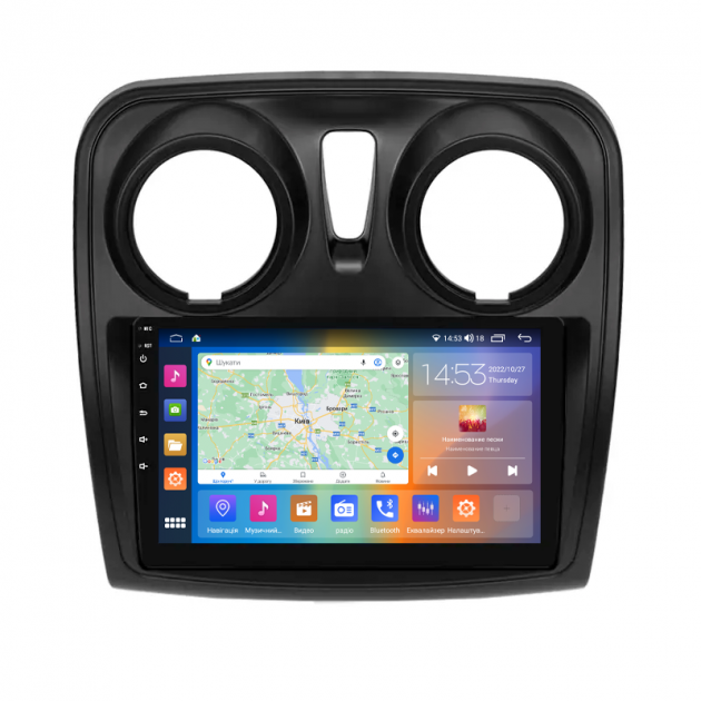 Штатная магнитола Lesko для Dacia Dokker I 2012-2017 экран 9" 4/64Gb CarPlay 4G Wi-Fi GPS Prime